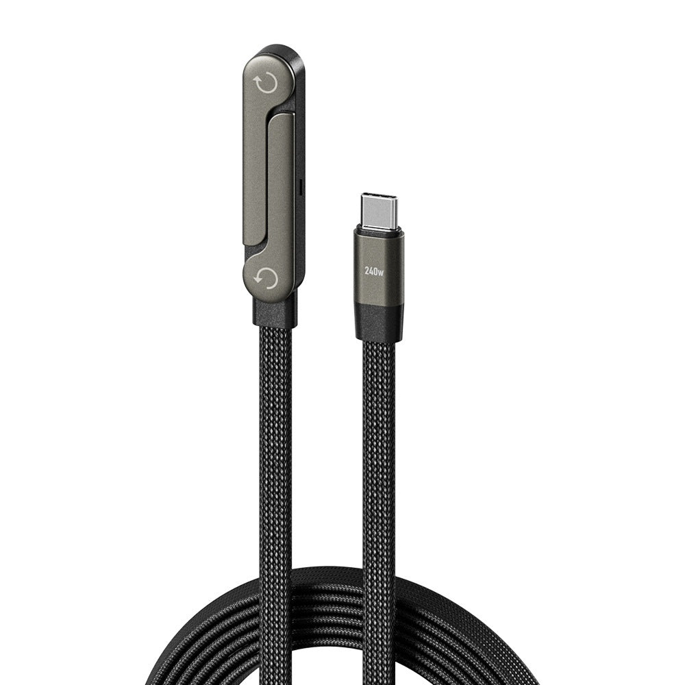 240W FAST CHARGING FOLDABLE USB-C CABLE WITH ADJUSTABLE STAND (TYPE-C & USB-A)